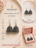 Boldkart Oxidized Jhumka Earrings