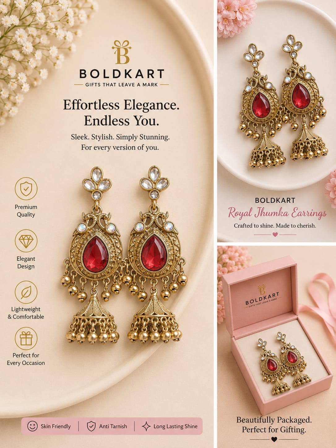 Boldkart Royal Jhumka Earrings